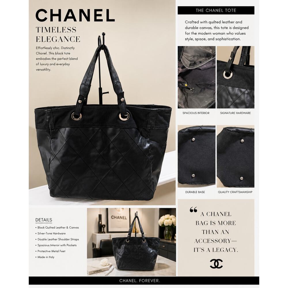 LS016 Chanel Paris-Biarritz Tote Bag*Black